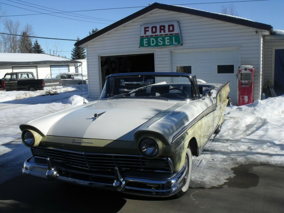 1957 Yellow Ford Fairlane Retractable convertible
