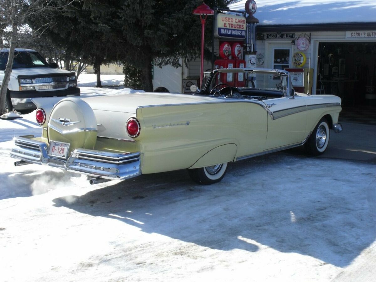 1957 Yellow Ford Fairlane Retractable convertible