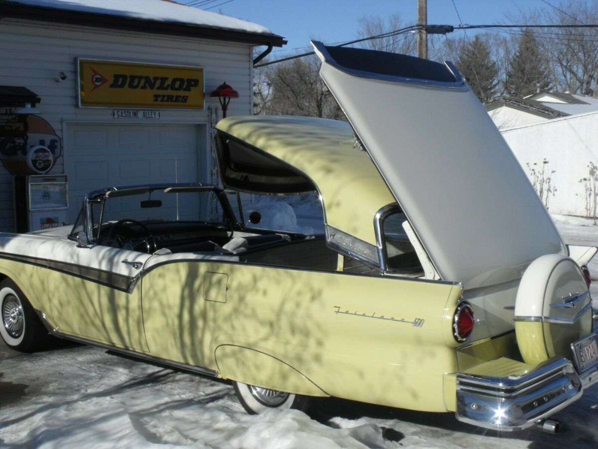 1957 Yellow Ford Fairlane Retractable convertible