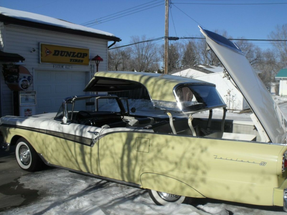 1957 Yellow Ford Fairlane Retractable convertible
