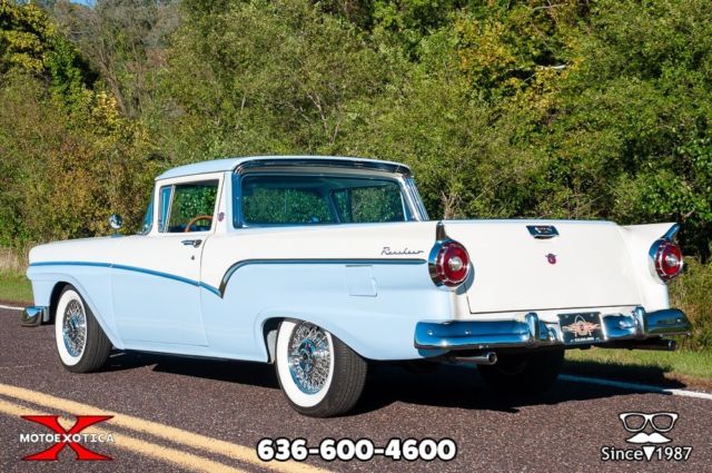 1957 Colonial White over Starmist Blue Ford Ranchero Standard Cab Pickup