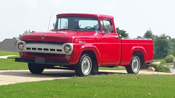 1957 Red Ford F-100 Standard Cab Pickup