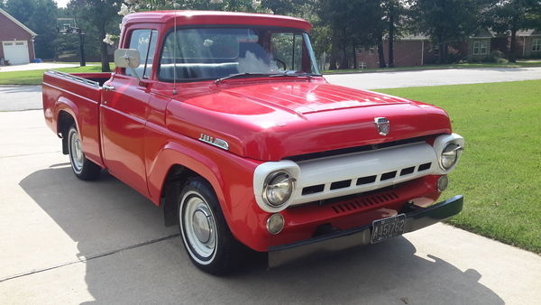 1957 Red Ford F-100 Standard Cab Pickup