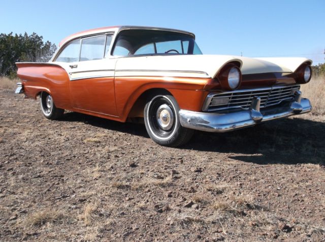 1957 Sunburst Orange & Cream Ford Fairlane Coupe
