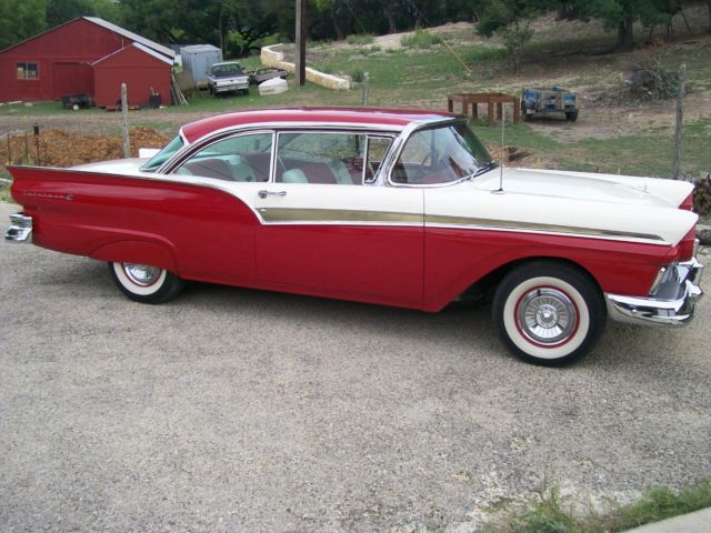 1957 Red Ford fairlane 500 Coupe