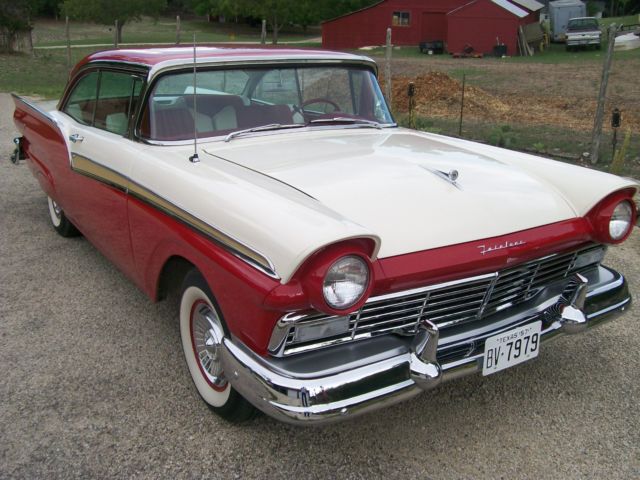 1957 Red Ford fairlane 500 Coupe