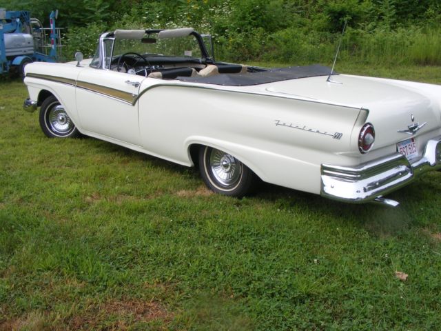 1957 White Ford Fairlane Convertible
