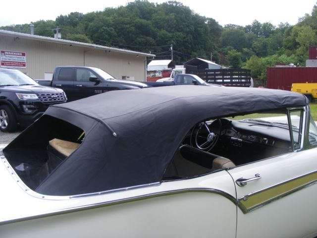 1957 White Ford Fairlane Convertible