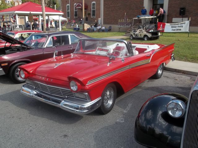 1957 Red Ford Fairlane Convertible