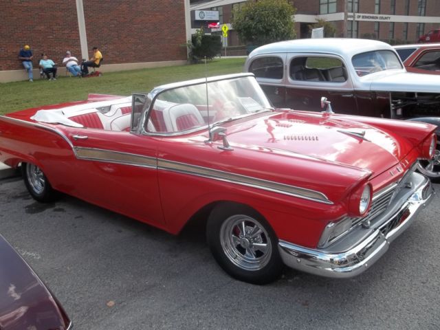 1957 Red Ford Fairlane Convertible