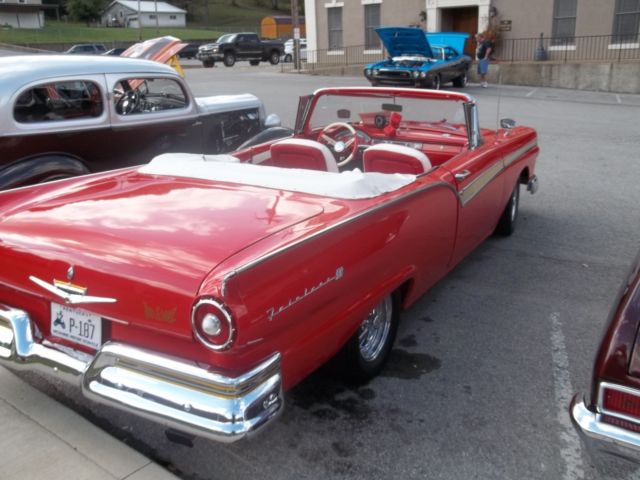 1957 Red Ford Fairlane Convertible