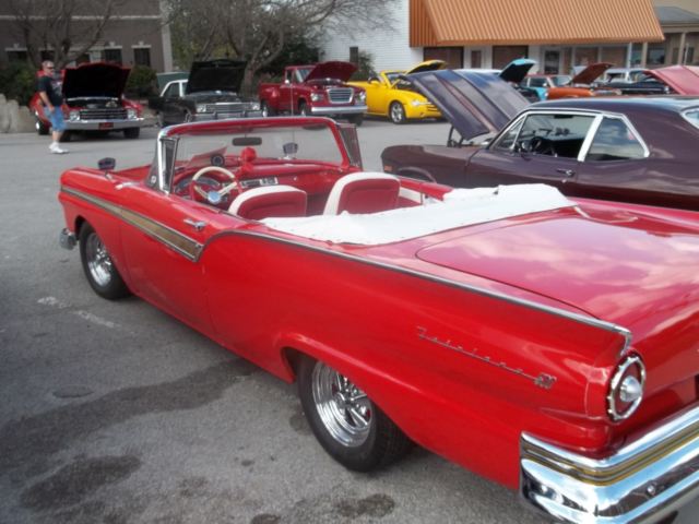 1957 Red Ford Fairlane Convertible