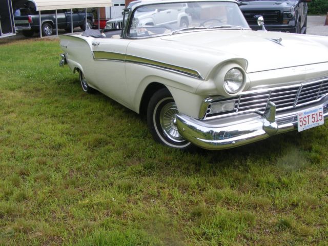 1957 White Ford Fairlane Convertible