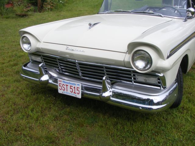 1957 White Ford Fairlane Convertible