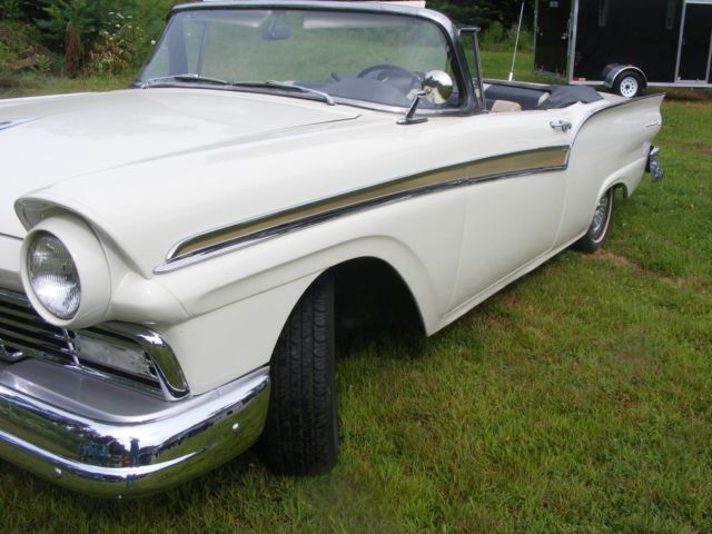 1957 White Ford Fairlane Convertible