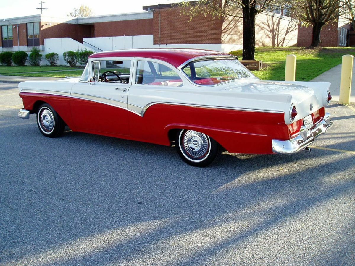 1957 Red & White Ford Fairlane Sedan