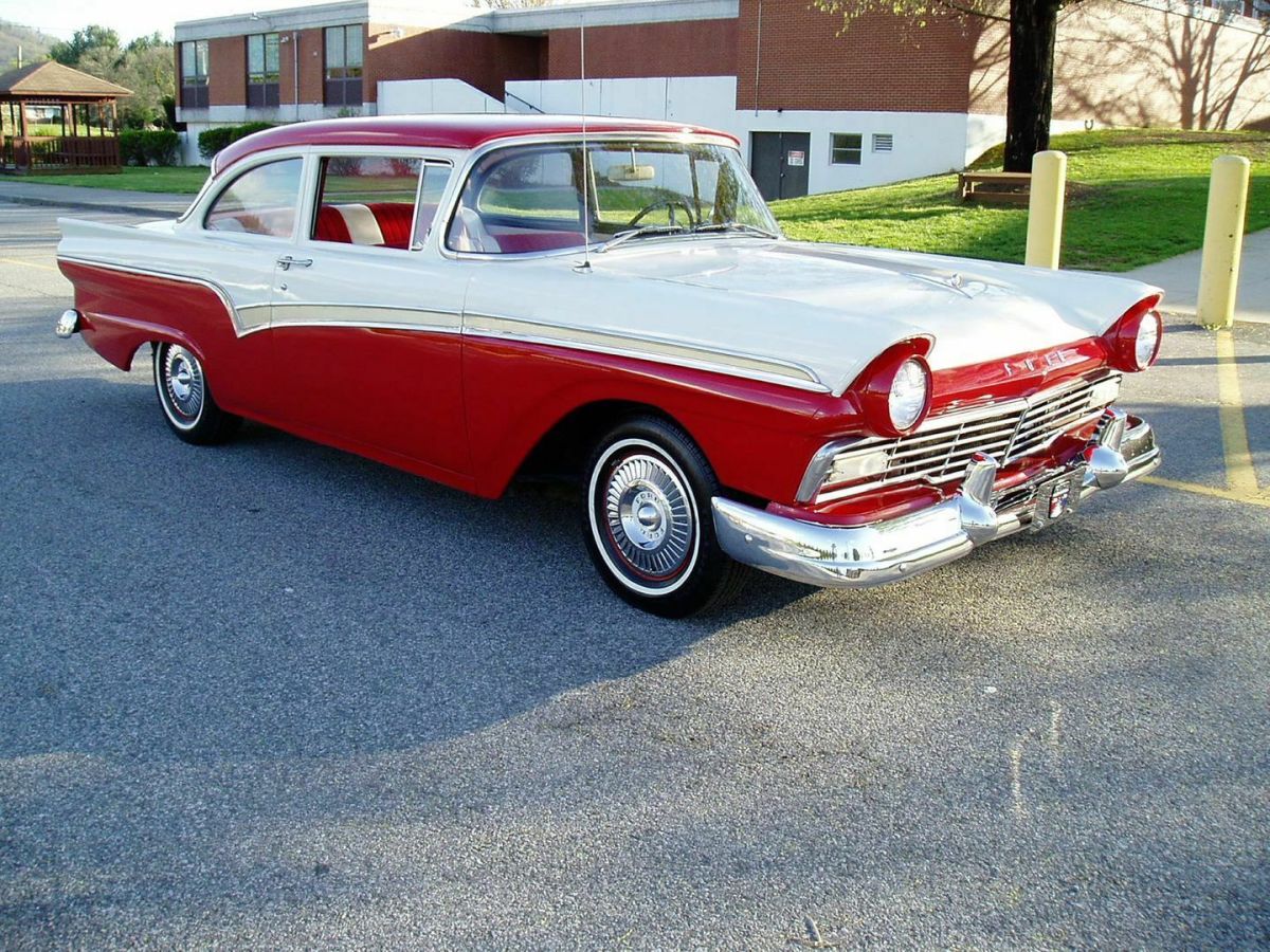 1957 Red & White Ford Fairlane Sedan