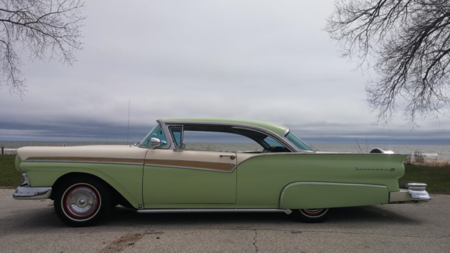 1957 green/white Ford Fairlane Coupe