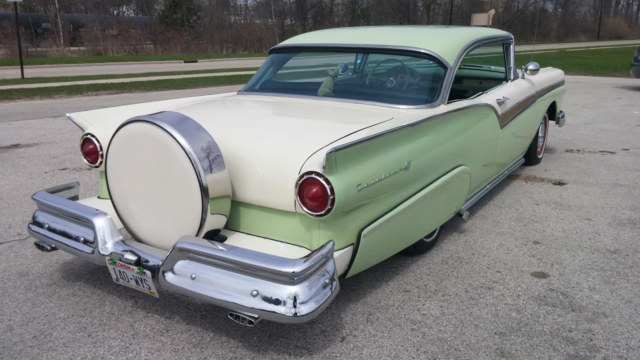 1957 green/white Ford Fairlane Coupe
