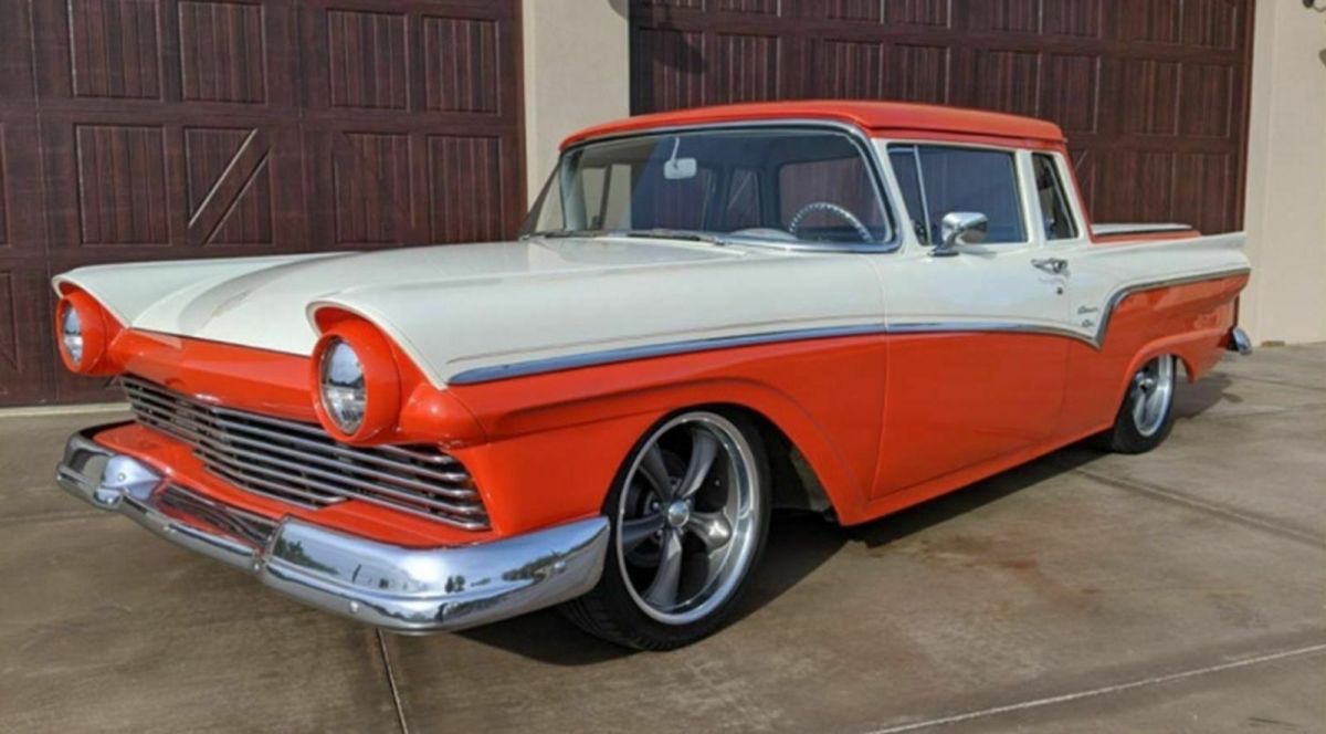 1957 White Ford Ranchero Pickup Truck
