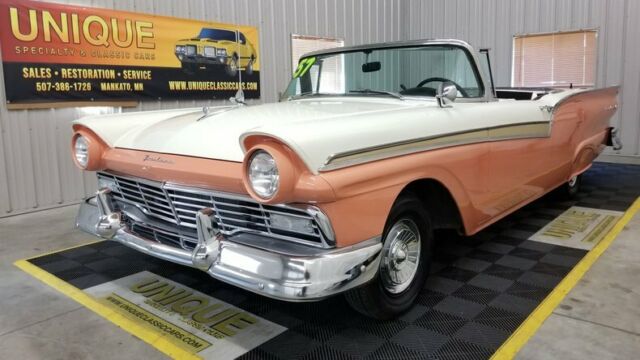 1957 White Ford Fairlane Convertible