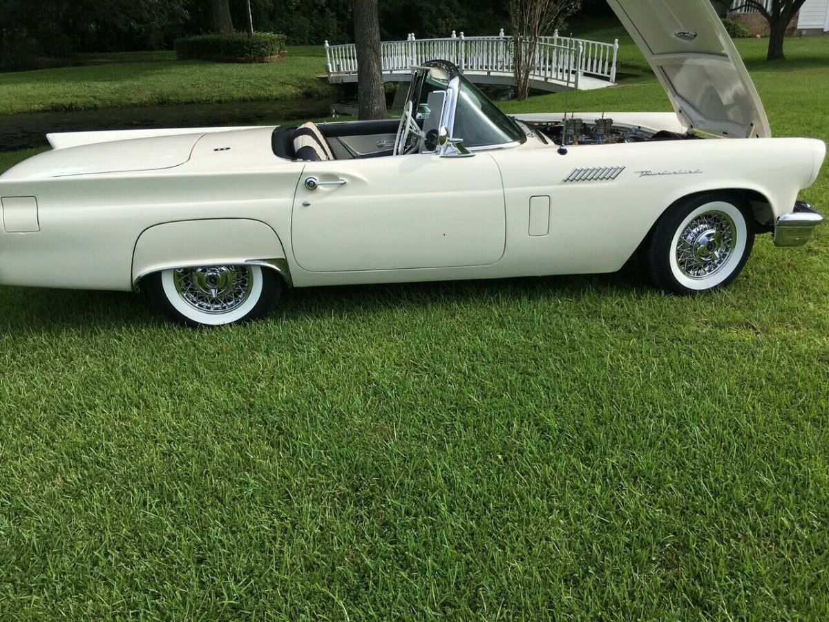 1957 White Ford Thunderbird Convertible