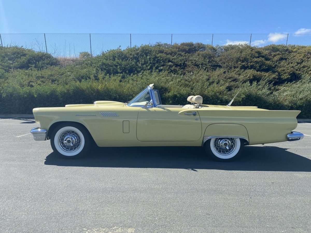 1957 Ford Thunderbird 32495 Miles Yellow w/Removable Hardtop Automatic ...