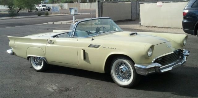1957 Yellow Ford Thunderbird Convertible