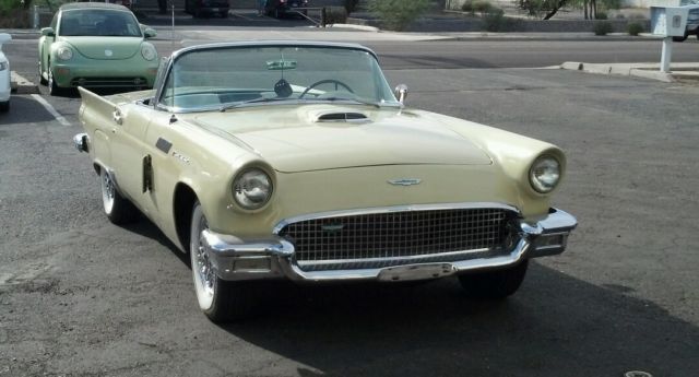 1957 Yellow Ford Thunderbird Convertible