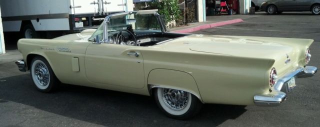 1957 Yellow Ford Thunderbird Convertible