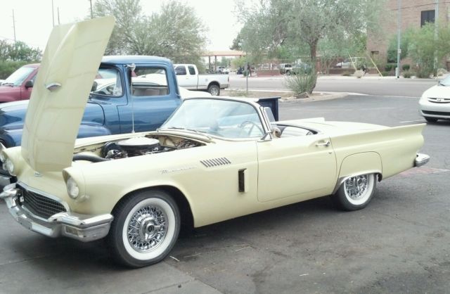1957 Yellow Ford Thunderbird Convertible
