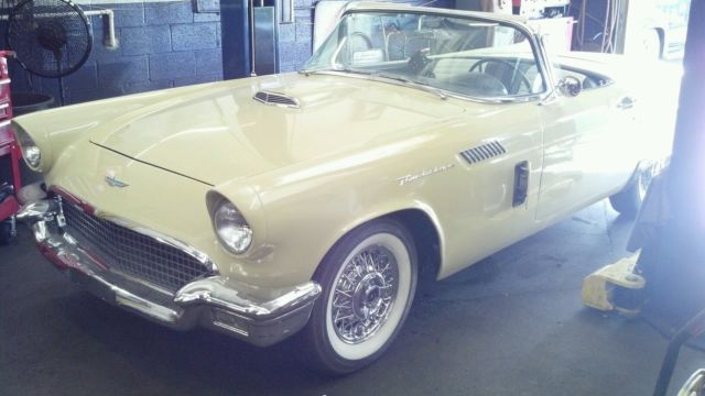 1957 Yellow Ford Thunderbird Convertible