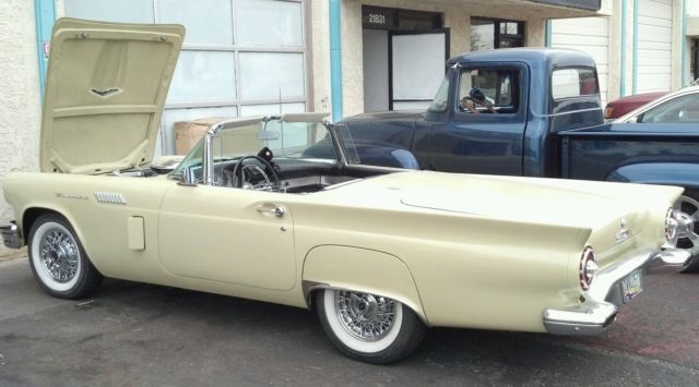 1957 Yellow Ford Thunderbird Convertible