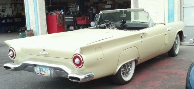 1957 Yellow Ford Thunderbird Convertible