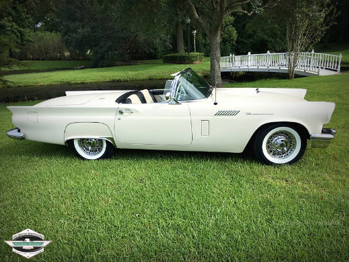 1957 White Ford Thunderbird Convertible