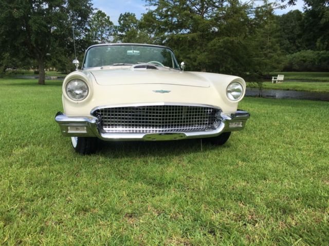 1957 White Ford Thunderbird Convertible