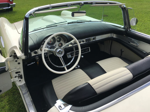 1957 White Ford Thunderbird Convertible