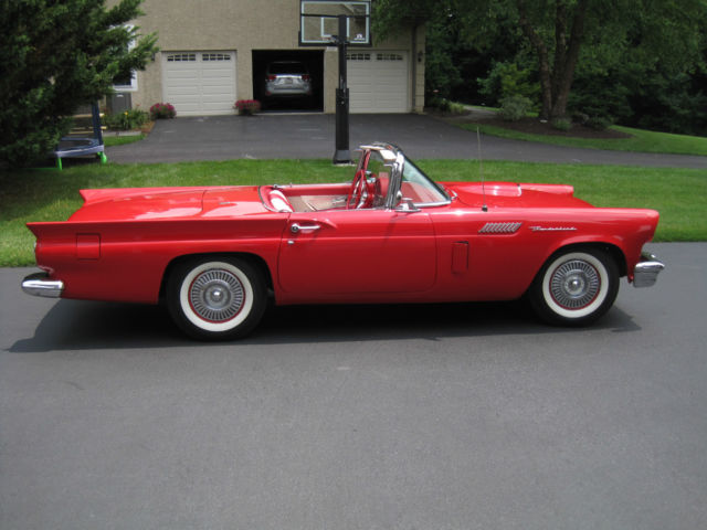 1957 Bright Red Ford Thunderbird Convertable
