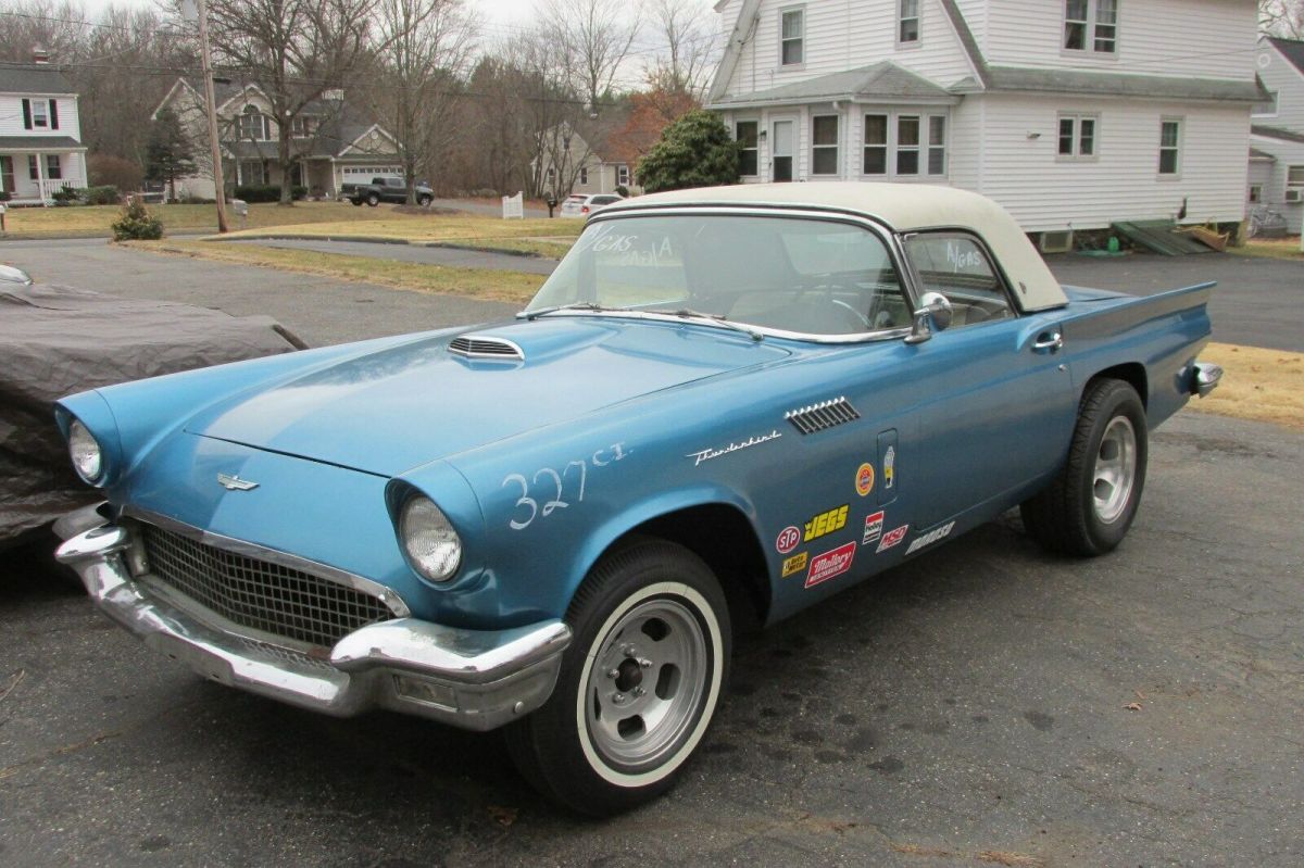 1957 Blue Ford Thunderbird Convertible