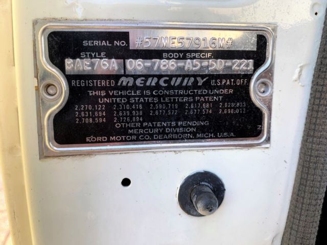 1957 White Mercury Monterey Convertible