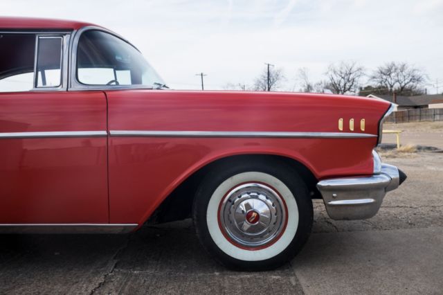 1957 Orange Chevrolet Bel Air Coupe
