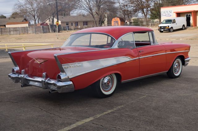 1957 Orange Chevrolet Bel Air Coupe