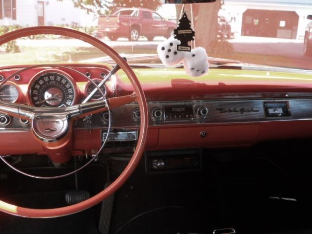 1957 Red Chevrolet Bel Air/150/210 Sedan