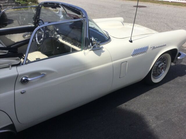 1957 White Ford Thunderbird Convertible