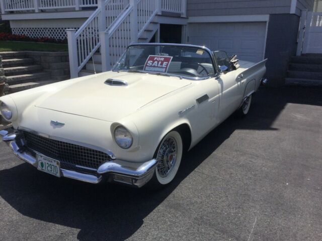 1957 White Ford Thunderbird Convertible