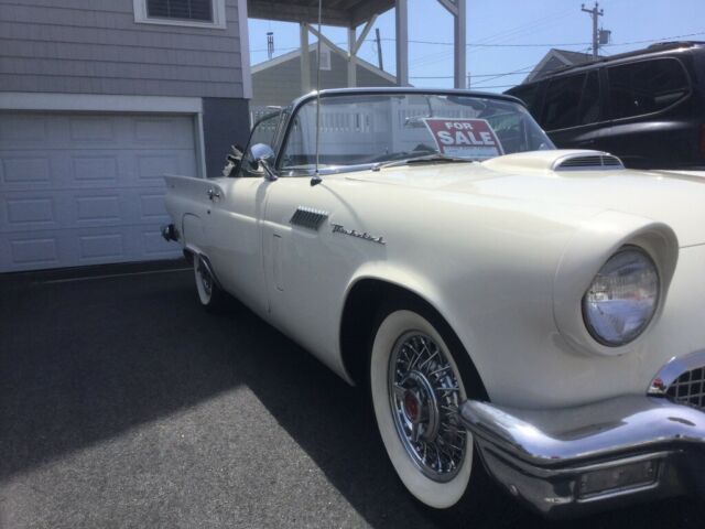 1957 White Ford Thunderbird Convertible