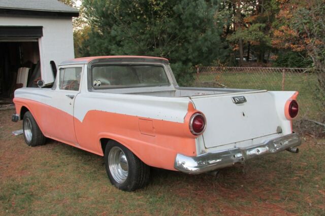 1957 white/ orange Ford Ranchero Standard Cab Pickup
