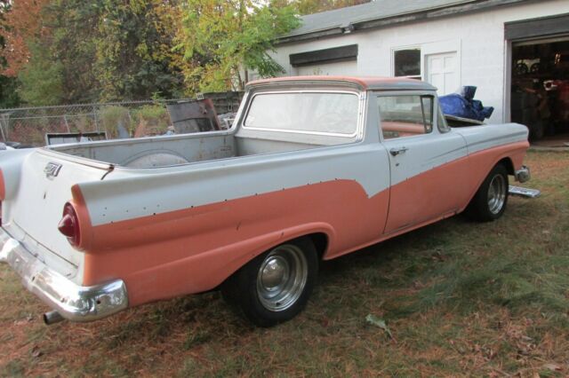 1957 white/ orange Ford Ranchero Standard Cab Pickup