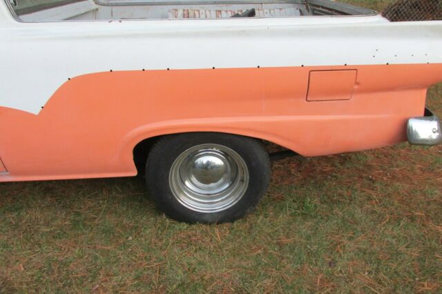 1957 white/ orange Ford Ranchero Standard Cab Pickup