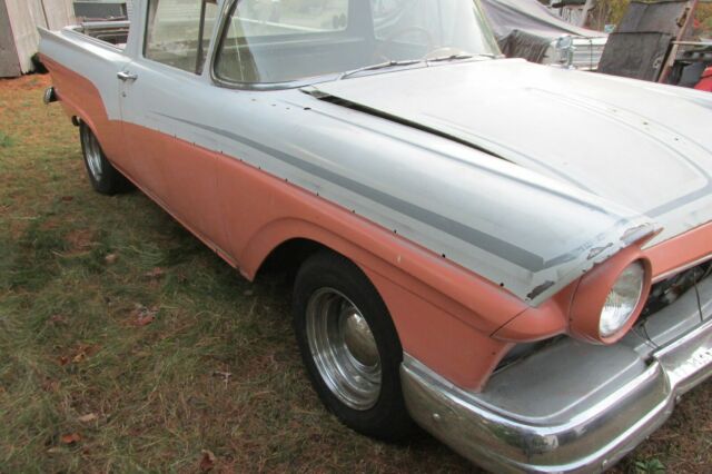 1957 white/ orange Ford Ranchero Standard Cab Pickup